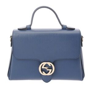 Gucci top handle 2way bag Blue
